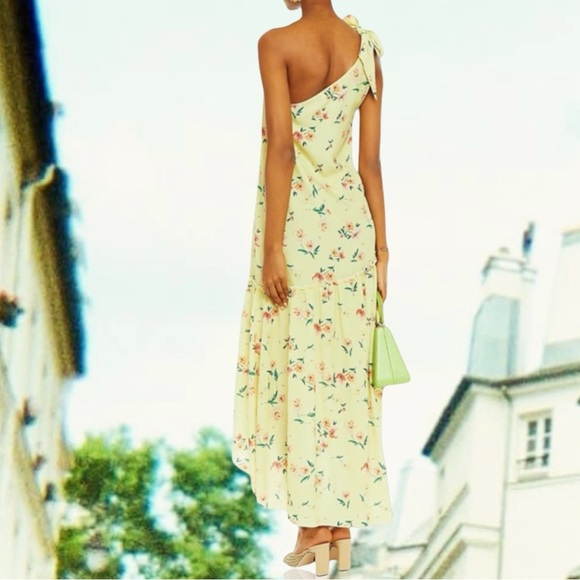 NWT Paloma Blue ‘Giselle’ One-Shoulder Maxi Dress in “Yellow Fleur” Size XS - Picture 5 of 8